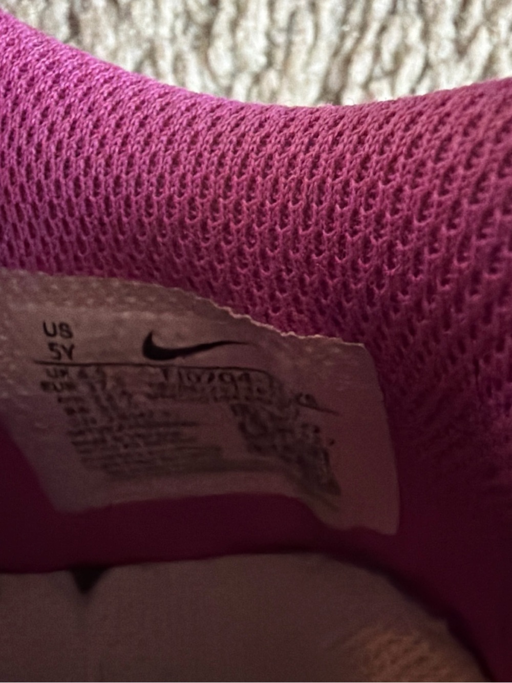Nike Kids Hot Pink and White Low-Top Sneakers - Picture 5 of 8